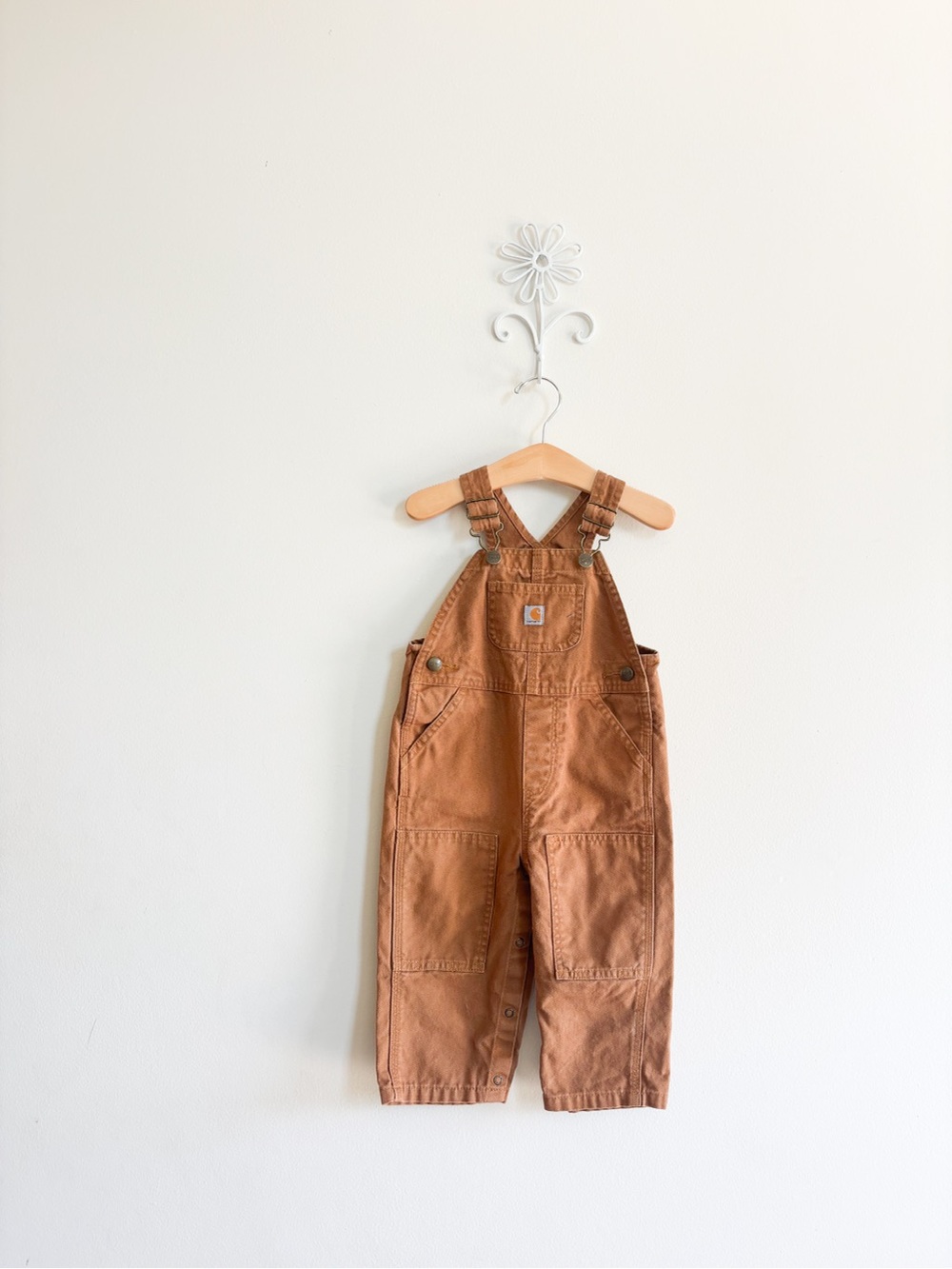 Carhartt Kids Tan/Brown Canvas Overalls